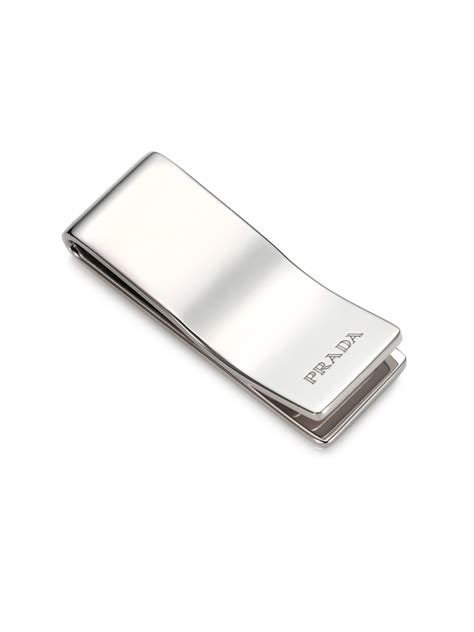 silver money clip prada